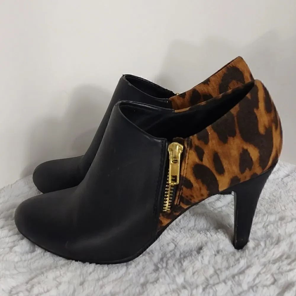 Wild Pair Animal Print Vegan Ankle Boots